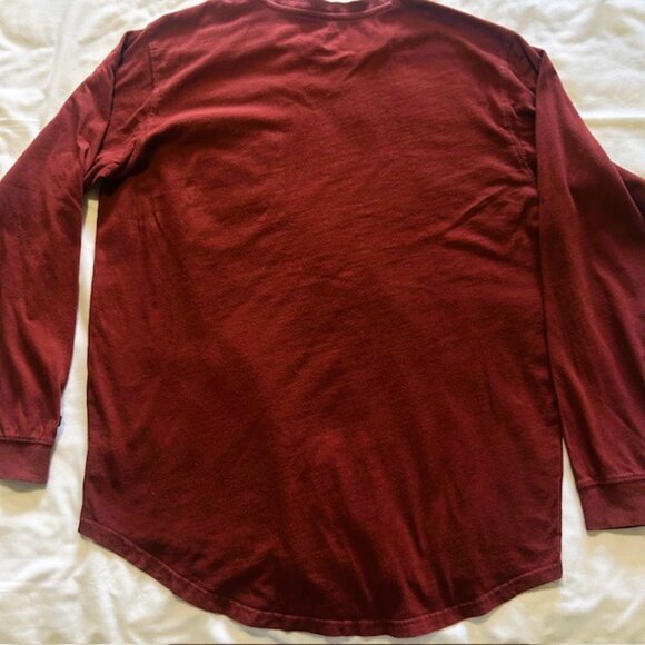 Hawk Work Gear Mens Top Large Rust Brown 100% cotton Long Sleeves - Picture 2 of 9